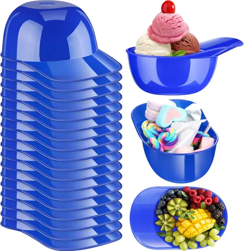 Miniatura 12 de Baderke Cuencos para gorra de béisbol de postre de helado, tazón de 8 onzas, mini tazones para casco, vasos de plástico para suministros de fiesta