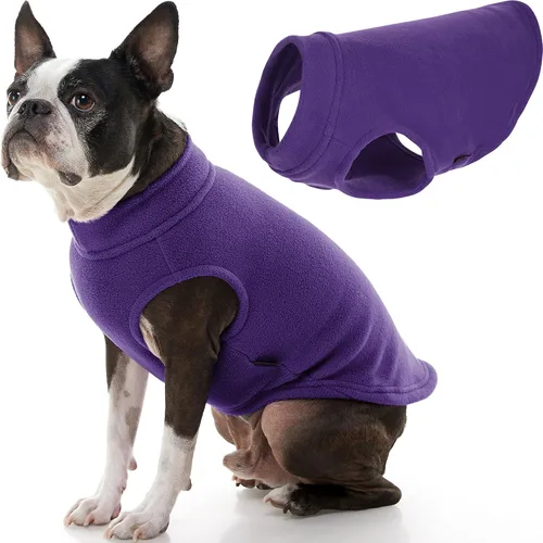 Miniatura 33 de Gooby - Chaleco de Vellón Elástico, Chaleco de Vellón Tipo Pullover Chaqueta Suéter para Perros, Azul Argyle, Extra Pequeño