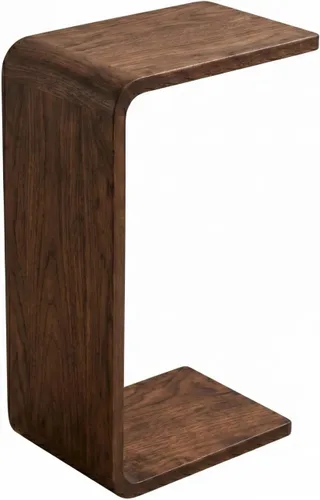 COZYMATIC Carlisha - Mesa auxiliar en forma de C para sofá, mesa auxiliar, marco de madera maciza para sala de estar, mesa auxiliar para dormitorio