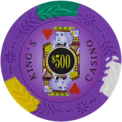 Miniatura 9 de Brybelly King's Casino Premium - Fichas de póquer de 0.49 oz, compuesto de arcilla pesada – Paquete de 50 Rojo ($5 Red)