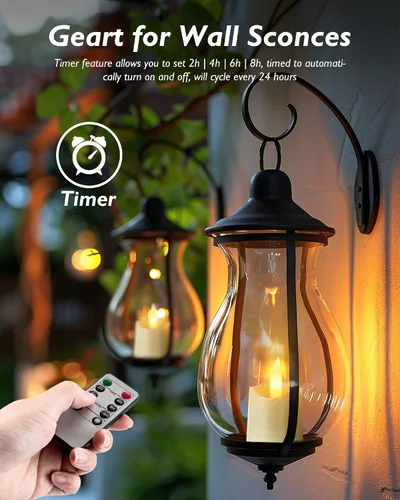Miniatura 3 de Homemory - Velas recargables sin llama, Velas votivas LED con temporizador de 2/4/6/8H, 6 piezas, velas de té operadas por batería con temporizador