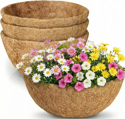 Miniatura 13 de HFHOME 4PCS 10" Dia Round Coco Liner, 10 pulgadas de fibra de coco de repuesto para cesta colgante