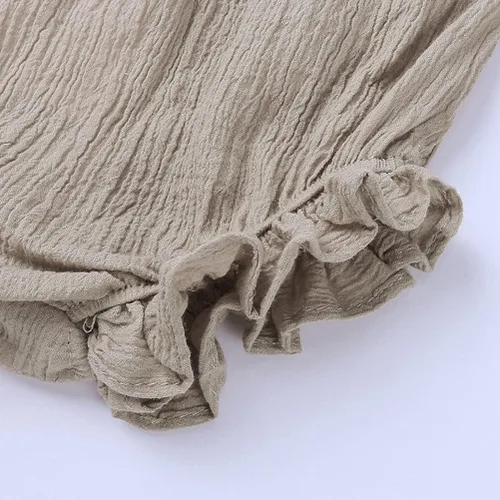 Miniatura 3 de HAOLUKI Pantalones cortos básicos de algodón y lino para recién nacidos pantalones cortos de polipropileno