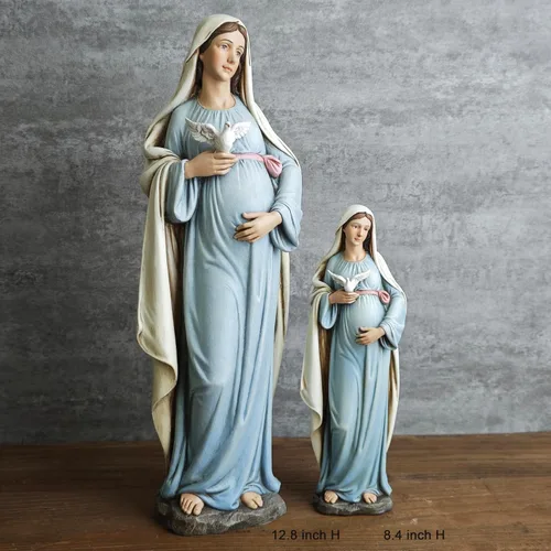 Miniatura 4 de BC Católica Estatua de María Madre Expectante, 12.8" H Figura de la Santísima Virgen María, María Embarazada para Regalo de Mamá Embarazada