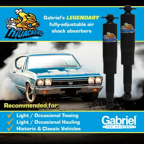 Miniatura 2 de Gabriel 49105, HiJackers, amortiguadores de aire ajustables traseros para American Motors; Edsel Pacer, Ranger; Ford Mustang, Skyliner, Torino