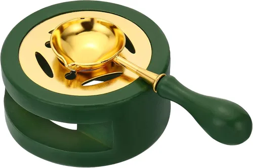 PATIKIL Kit de sellado, calentador de sellos de cera con cuchara de fusión, estufa de fusión retro, herramienta de horno para sellar cuentas, sello