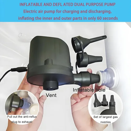 Miniatura 7 de Bañera inflable portátil para adultos, kit de ducha de cabecera de PVC con almohada, incluye bomba de aire y bolsa de agua, ideal para ancianos