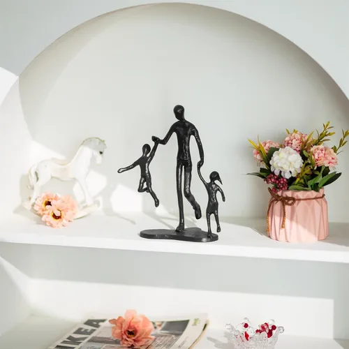 Miniatura 3 de Regalos de cumpleaños para papá de Sziqiqi - Estatua de hierro de amor entre padre e hijo, escultura para decoración del día del padre, boda