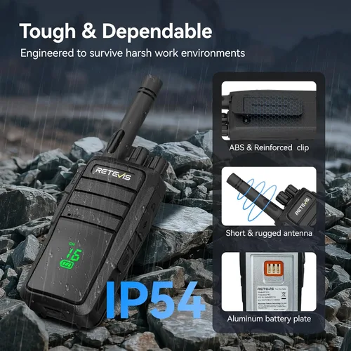 Miniatura 2 de Retevis RT21H - Radio de 2 vías de largo alcance, pantalla oculta de walkie talkies manejados por negocios, duradera y resistente, sin licencia FRS