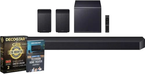 Miniatura 13 de Samsung Serie Q Barra de sonido HW-Q900F 7.1.2 canales Subwoofer (2025) Paquete con Streaming de películas Premiere, 2 cables HDMI, protección CPS