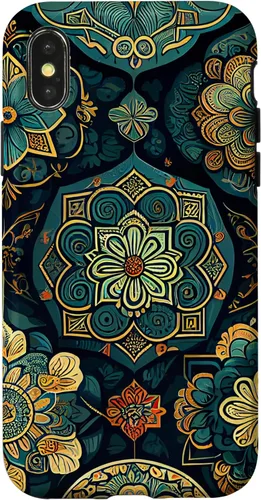 Miniatura 5 de iPhone 11 - Funda bohemia vintage marroquí con patrón retro floral bohemio