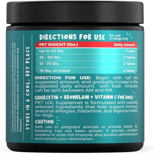 Miniatura 3 de Quercetina para perros con bromelina y vitamina C – Alivio de alergias de perros masticables para picazón en la piel, alergias estacionales y apoyo