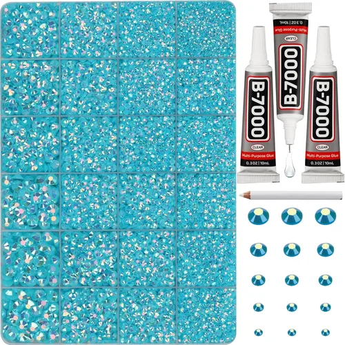 Miniatura 22 de 31000 piezas de diamantes de imitación para hacer brillar, kit de 3 mm de diamantes de imitación con parte trasera plana para manualidades, ropa