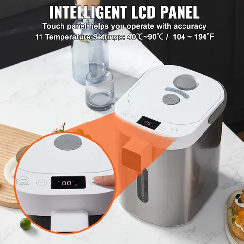Miniatura 21 de VEVOR Dispensador de agua caliente, caldera y calentador de agua ajustable de 4 temperaturas, calentador de agua de encimera de acero inoxidable