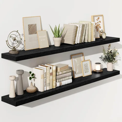 Miniatura 14 de Fun Memories Estantes flotantes – Estante de pared de 9.3 pulgadas de profundidad para decoración y almacenamiento – Estantería de exhibición