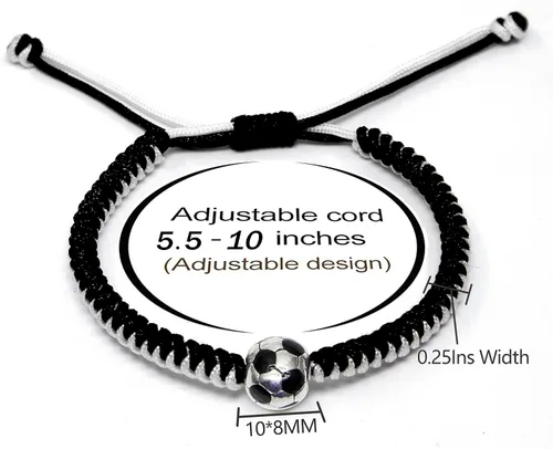 Miniatura 16 de MANYC - Pulseras de fútbol para hombres, mujeres y niños, accesorios elegantes para fanáticos del fútbol, regalos de espíritu de equipo para niños