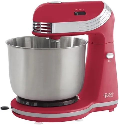 RISE BY DASH Mezclador de pie rojo de 3 cuartos de galón con tapa de 6 velocidades Rise Red