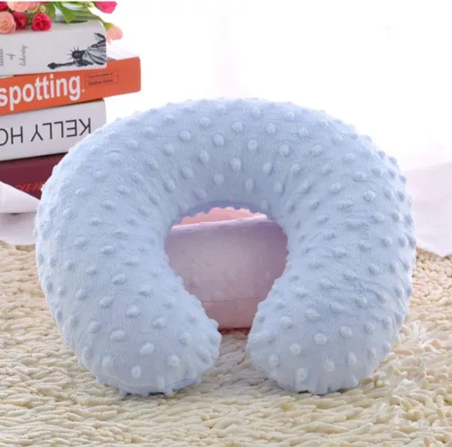 Miniatura 5 de Almohadas de cuello para bebés y niños, almohada inflable de apoyo para la cabeza, bonita y acogedora almohada en forma de U para asiento de Azul