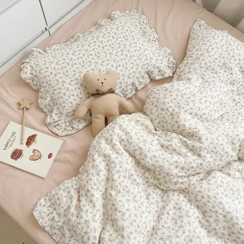 Miniatura 7 de BuLuTu Funda de almohada de muselina de algodón para niños pequeños, tamaño estándar, lindas flores de camelia, súper suave, funda de almohada