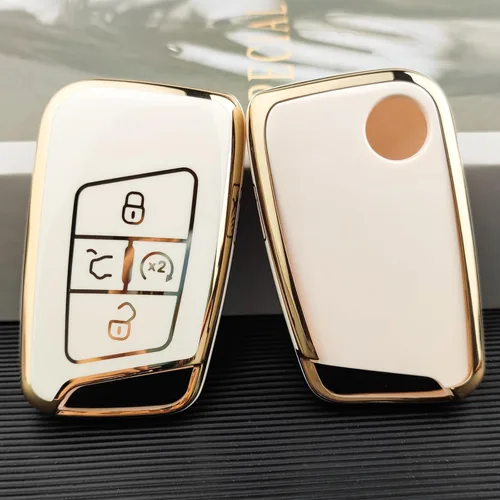 Miniatura 3 de OLLEN Funda para llavero con llavero, compatible con Volkswagen VW Jetta Tiguan Passat Golf GTI Atlas Alltrack Arteon Taos, para control remoto