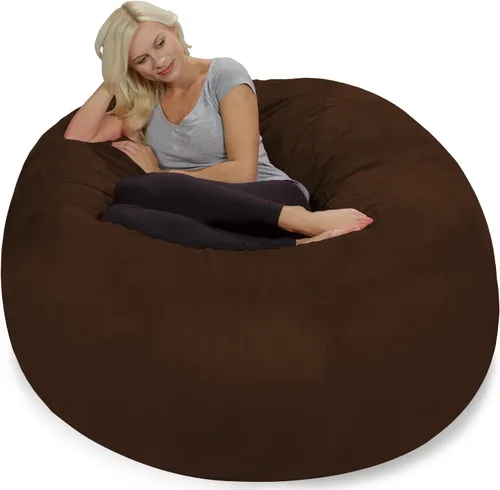Miniatura 5 de Chill Sack Puf - Sillón gigante de espuma viscoelástica de 5 pies, sofá grande con funda de microfibra suave, color marrón