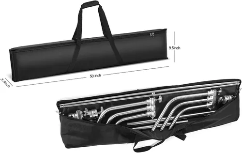 Miniatura 5 de soonpho Estuche de transporte de trípode resistente, bolsa de almacenamiento de nailon de 50.0 in/50 con correa para soporte de luz de flash