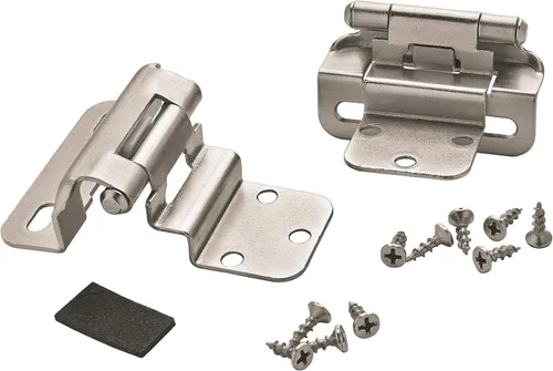 Miniatura 4 de Amerock BPR7540BB Bisagra de gabinete 1/2 pulg (13 mm) superpuesta de cierre automático de envoltura completa de latón pulido para puerta