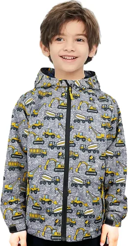 Miniatura 3 de UMMTOM Chubasqueros para niños, ligeros, impermeables, con capucha, de forro polar, rompevientos para niños