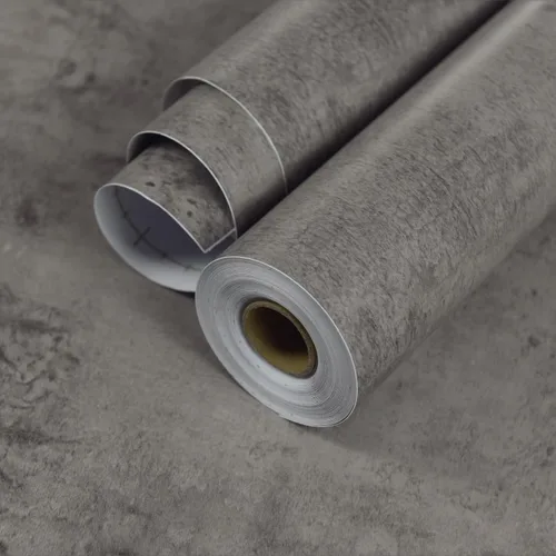 Papel tapiz de hormigón para despegar y pegar, papel tapiz metálico industrial moderno, de 16 x 118 pulgadas, grueso, gris mate, impermeable,