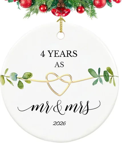 Miniatura 20 de Adorno de 50 aniversario, regalos para aniversario de boda de 50 años, regalos de boda 50 para padres, parejas, 2.9 pulgadas, cerámica de 50 años