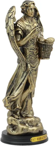 Miniatura 5 de Ebros - Estatua de arcángel de la iglesia católica bizantina Barachiel de 8 pulgadas de alto, figura de San Barachiel el Arcángel con placa