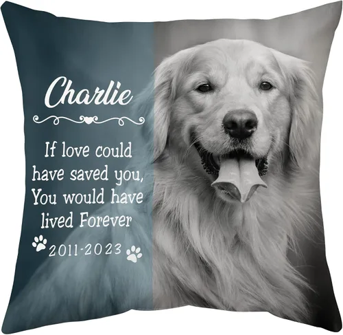 Miniatura 28 de Hyturtle Almohada personalizada conmemorativa de condolencia con inserción - 12"x12" impresa por ambas caras con nombre personalizado y foto