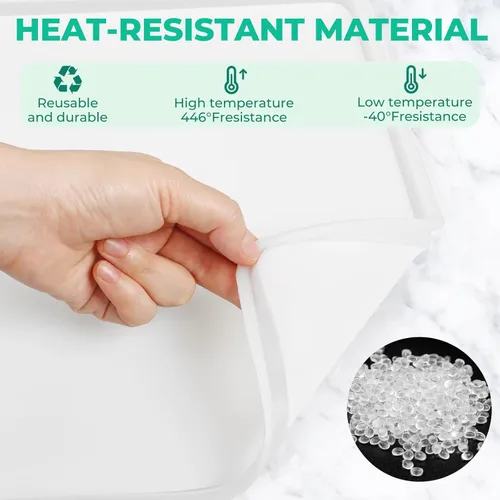 Miniatura 6 de 6 hojas deshidratadoras de silicona de 11 x 11 pulgadas, bandeja deshidratadora antiadherente con borde para secadora de congelación de alimentos