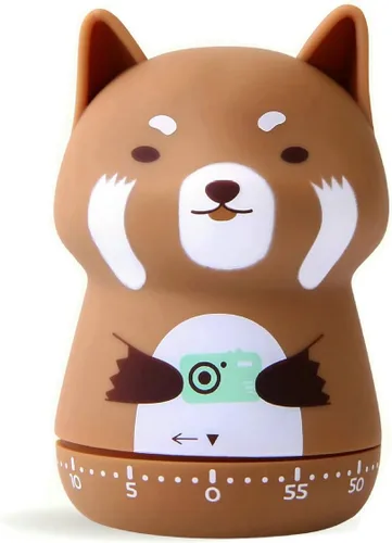 Miniatura 10 de Temporizador mecánico de cocina, lindo temporizador de animales para niños, temporizador manual de cuenta regresiva de 60 minutos para aula, hogar