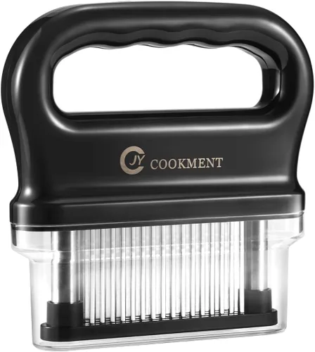 Miniatura 2 de JY COOKMENT Ablandador de carne con 48 cuchillas de acero inoxidable ultraafiladas, herramienta de cocina ideal para ablandar, barbacoa, adobo
