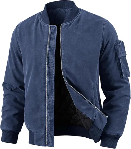 Miniatura 8 de Oymyakon Chaqueta bomber acolchada para hombre, lavada para otoño e invierno, cálida, chaquetas militares informales, abrigos acolchados