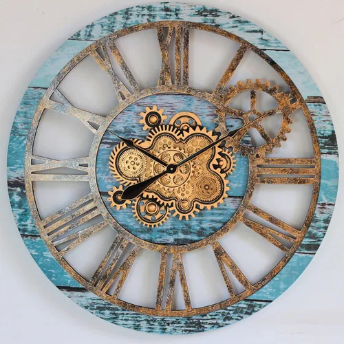 Miniatura 7 de ImprovingLife The Gears Clock - Reloj de pared con engranaje móvil real de 36 pulgadas, estilo vintage, industrial, de gran tamaño, rústico