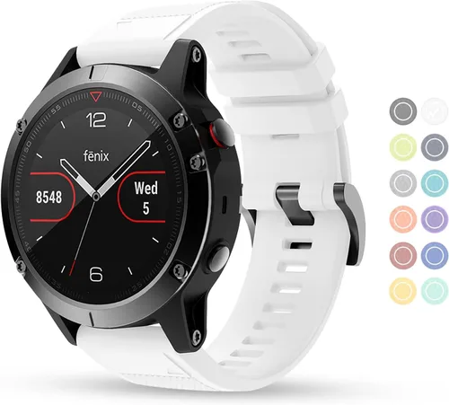 Miniatura 14 de Correa de reloj compatible con Fenix, correa de reloj Garmin de 0.866 in, silicona suave, repuesto para Fenix 5/5 Plus/6/6 Pro/7/Forerunner Negro