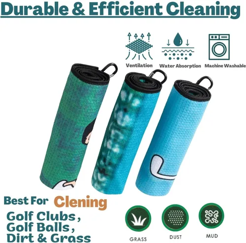 Miniatura 3 de Toalla de golf divertida, toallas de golf impresas para bolsas de golf con clip, regalo de golf para hombres, esposo, novio, papá, regalos