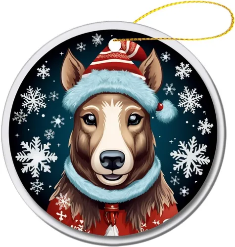 Miniatura 15 de Adorno de animales de granja, cerdo, adornos para árbol de Navidad, animales de granja para niños y niñas, decoración redonda de cerámica