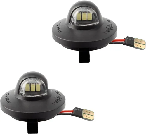 Miniatura 7 de Conjunto de 2 luces LED para matrícula compatibles con F150 F250 F350 F450 F550, parachoques trasero de repuesto blanco brillante, montaje de luces