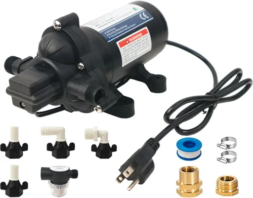 Miniatura 5 de Bomba de diafragma automática a pedido T33, bomba de presión para cocina, baño, RV, yate marino, caravana, jardín (12 V CC, 4.0 GPM, 45 PSI)
