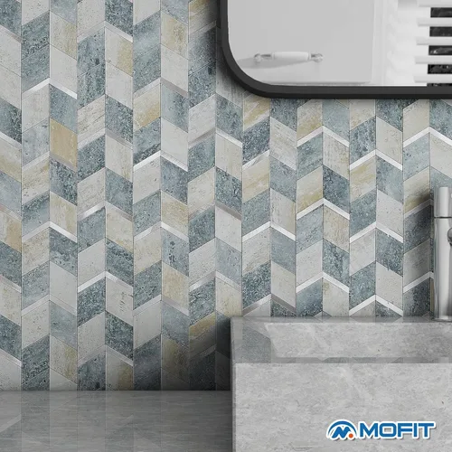 Miniatura 4 de MOFIT Protector contra salpicaduras despegar y pegar para cocina, Panel de pared 3D azulejo despegar y pegar autoadhesivo protector contra Azul