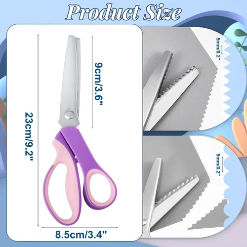 Miniatura 2 de Amylove Tijeras de entintar para cortar tela festoneadas de 0.197 in, tijeras dentadas de fieltro de 0.197 pulgadas para manualidades, corte