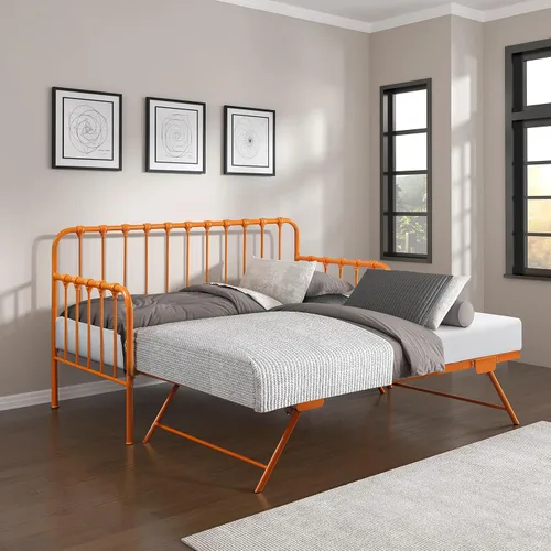 Miniatura 15 de Lexicon Marco de cama de metal individual, cama de plataforma con fuerte soporte de listones de metal debajo de la cama, marco de cama individual