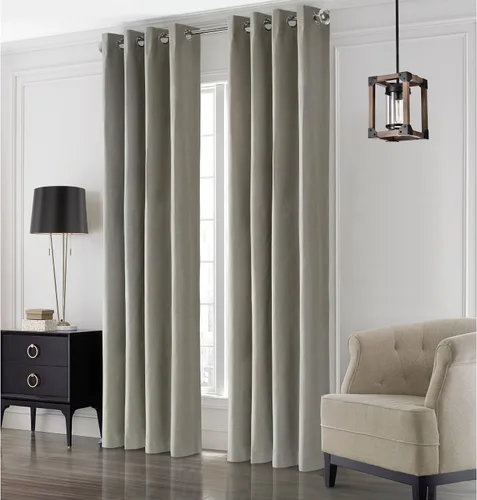 Miniatura 8 de Loft Living Elba Total Blackout - Panel de cortina texturizada, 52 x 84 pulgadas, color carbón