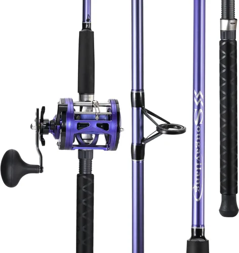 Miniatura 2 de Sougayilang Combo de carrete de caña de pescar de arrastre – Caña de pesca resistente en la costa/bagre con carrete de tamaño 4000, combo de agua