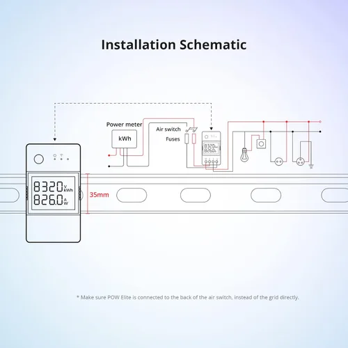 Miniatura 9 de SONOFF POWR320D Elite 20A WiFi Smart WiFi Interruptor de luz inalámbrico con monitoreo de energía, módulo universal de bricolaje para hogar