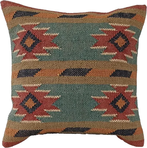 Miniatura 17 de Trade Star Funda de almohada 70% yute y 30% lana kilim, auténtica, funda de almohada bohemia hecha a mano, vintage, funda de cojín cuadrada étnica