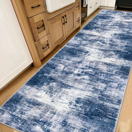 Miniatura 995 de IOHOUZE Alfombra abstracta lavable de 3 x 12 pies para pasillos, antideslizante para cocina, camino de entrada de lana sintética para interiores
